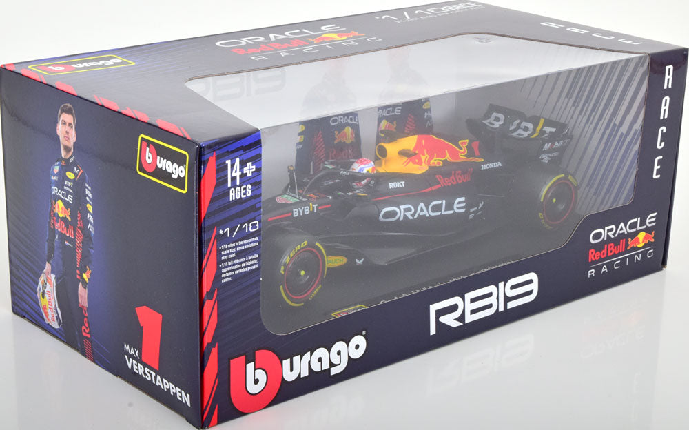 Bburago 1:18 Red Bull RB19 World Champion 2023 Verstappen with driver figure