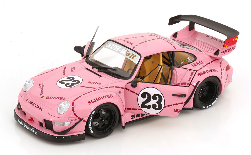 Solido 1:18 Porsche 911 (993) Sopranos RWB Bodykit Pink Pig 2020 pink red