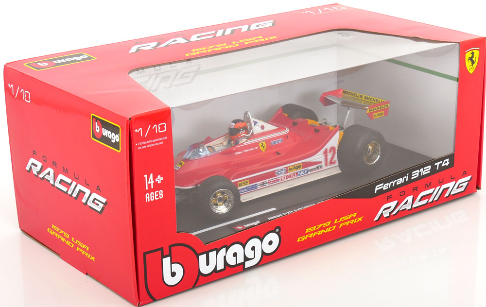 Bburago 1:18 Ferrari 312 T4 Winner GP USA World Champion 1979 Villeneuve