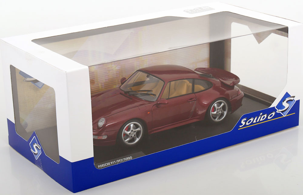 Solido 1:18 Porsche 911 (993) Turbo 1997 darkred-metallic