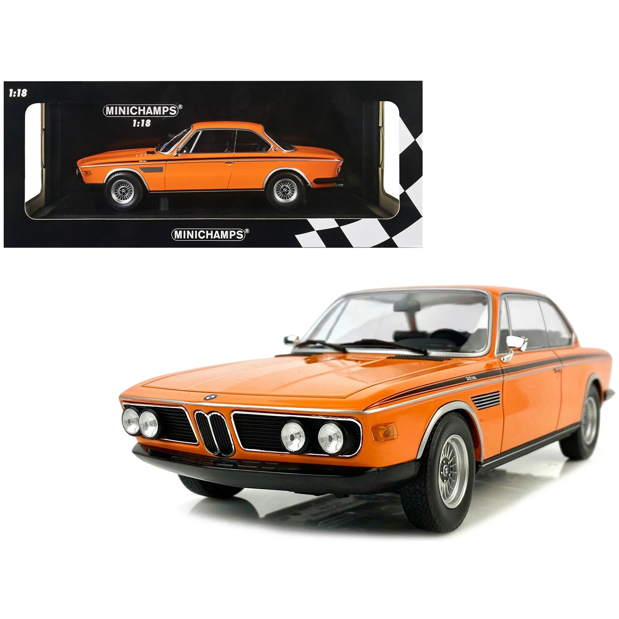 Minichamps 1:18 BMW 3.0 CSI E9 1971 Orange Limited Edition 600 pcs