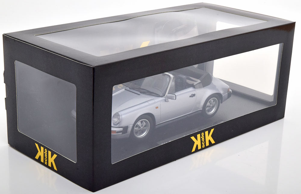 KK-Scale 1:18 Porsche 911 Carrera 3.2 Cabriolet 250 000 911series 1988 silvergrey
