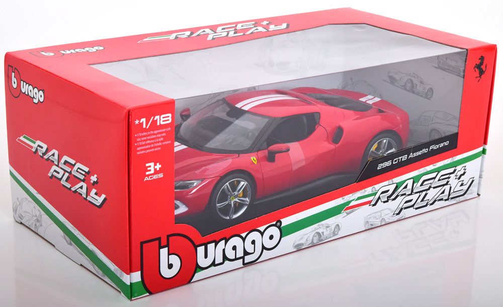 Bburago 1:18 Ferrari 296 GTB Assetto Fiorano 2022 red white