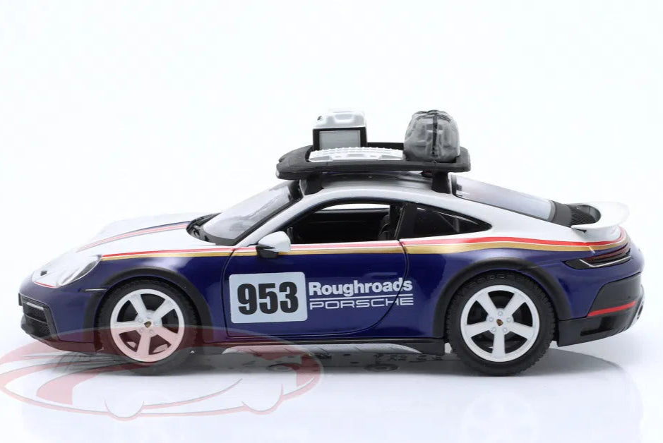 Porsche 911 (992) Dakar #953 Roughroads Rallye design package 1:24 Bburago