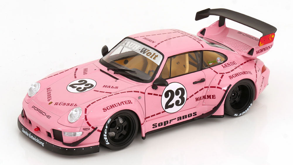 Solido 1:18 Porsche 911 (993) Sopranos RWB Bodykit Pink Pig 2020 pink red