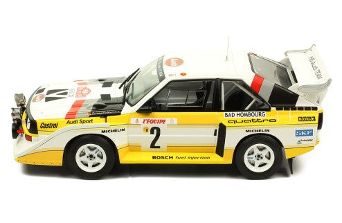 IXO 1:18 AUDI Sport Quatro S1 #2 W. Röhrl-C. Geistdörfer Rally Monte Carlo 1986