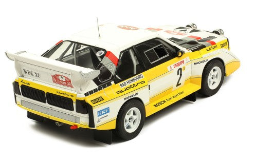 IXO 1:18 AUDI Sport Quatro S1 #2 W. Röhrl-C. Geistdörfer Rally Monte Carlo 1986