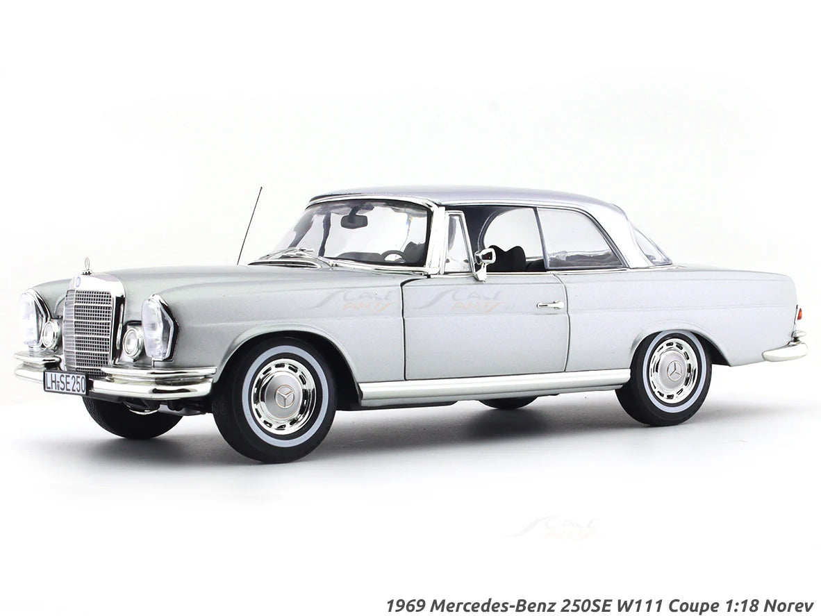 Norev 1:18 1969 Mercedes Benz 250 SE Coupe, Silver