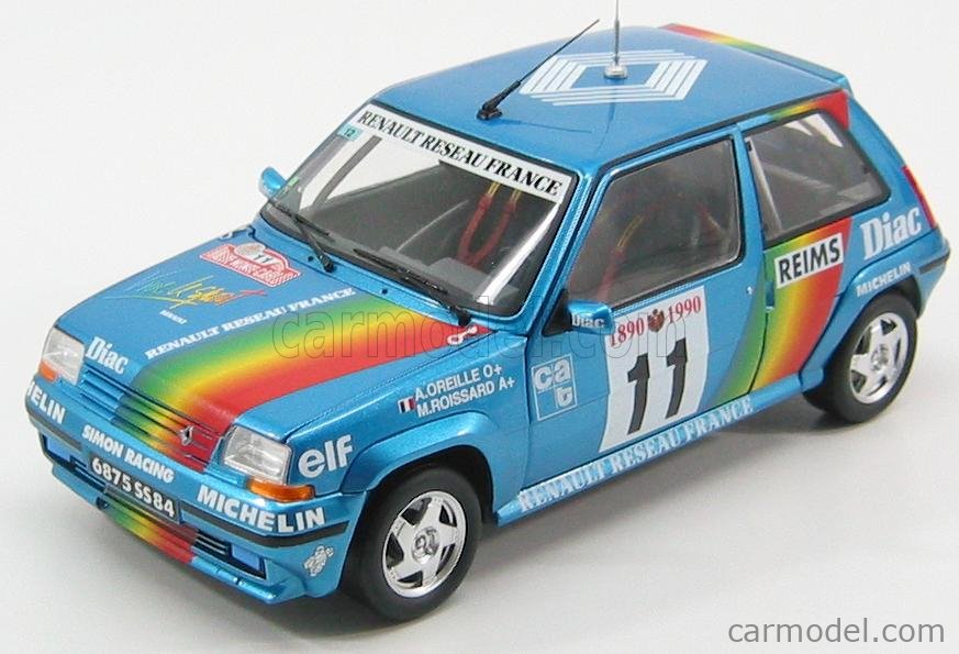 NOREV 1:18 - RENAULT 5 GT TURBO N 11 RALLY MONTECARLO 1990 A.OREILLE - M.ROISSARD