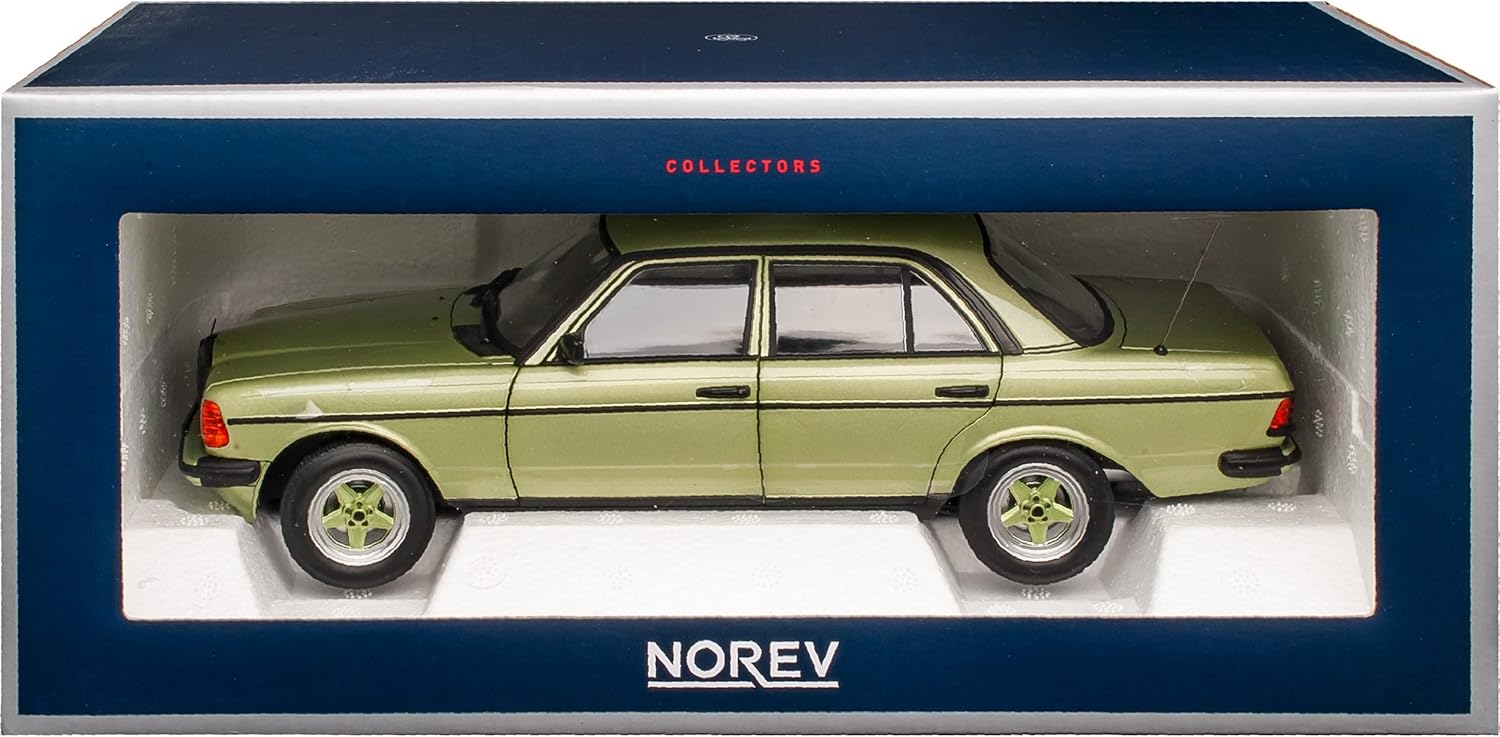 Norev 1:18 Norev Mercedes-Benz W123 200 AMG E-Class Saloon Silver Green 1975-1986