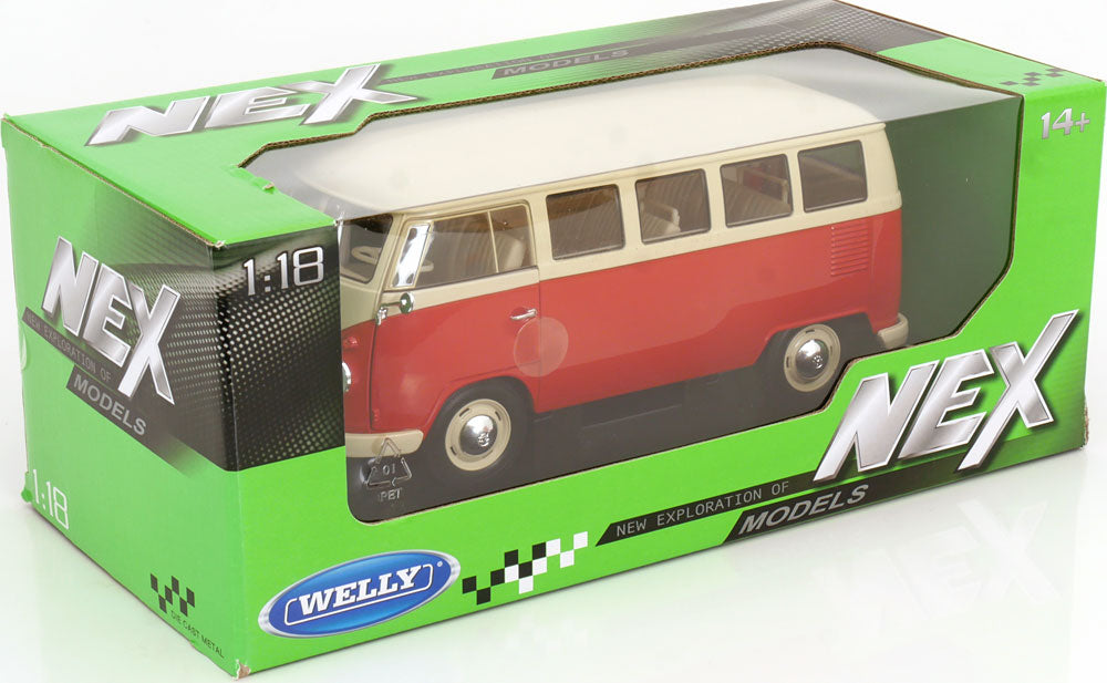 Welly 1:18 VW Bulli T1 bus 1963 red creme