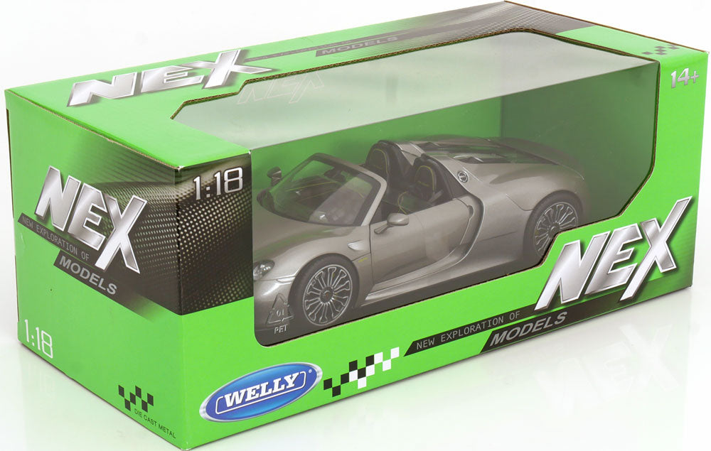 Welly 1:18 Porsche 918 Spyder Convertible 2012 greymetallic