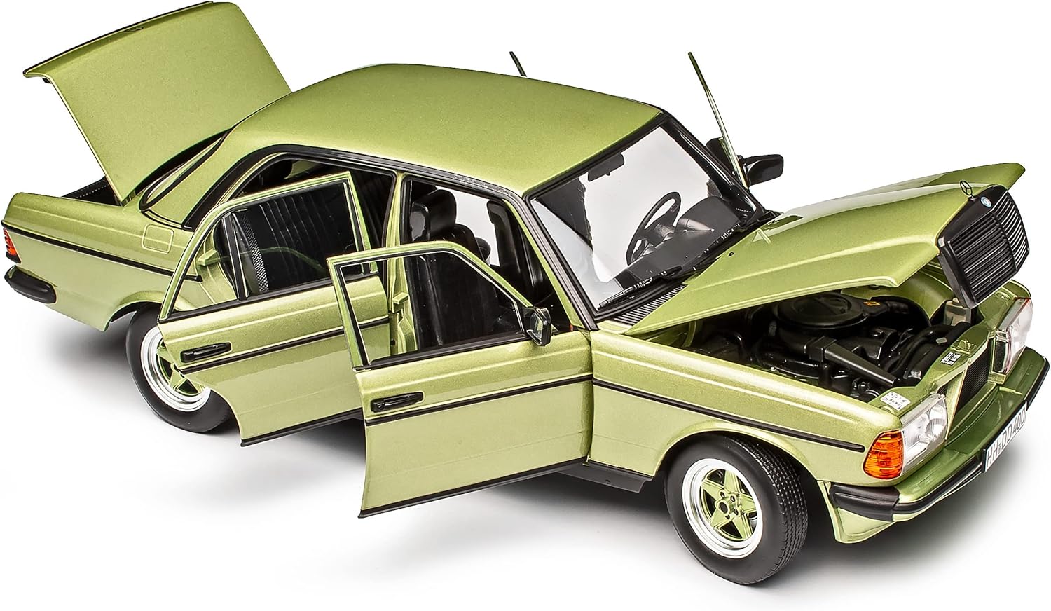Norev 1:18 Norev Mercedes-Benz W123 200 AMG E-Class Saloon Silver Green 1975-1986