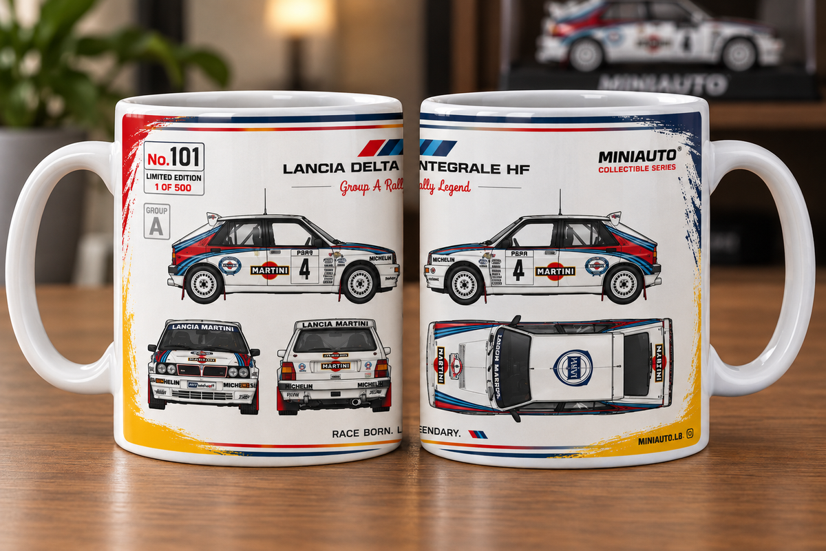 Lancia Delta HF Intergrale Rally Group A 11oz Mug