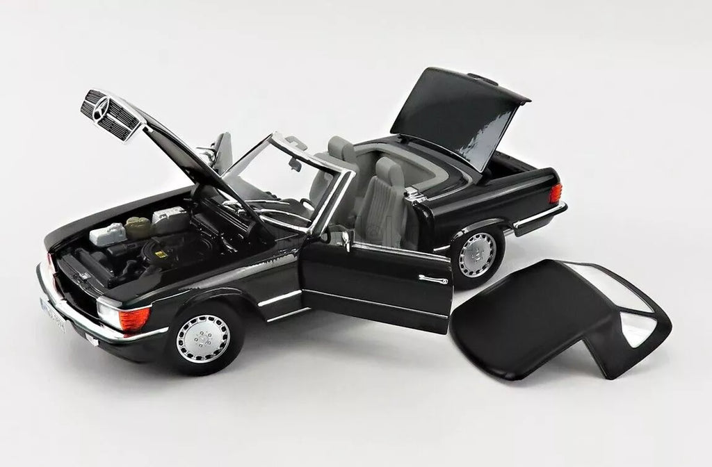 Norev 1:18 Mercedes Benz 300 SL R107 1986 Black Pearl  300SL Class (Dealer Edition)