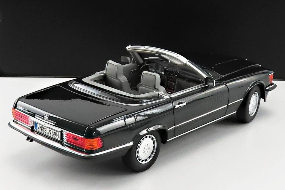 Norev 1:18 Mercedes Benz 300 SL R107 1986 Black Pearl  300SL Class (Dealer Edition)