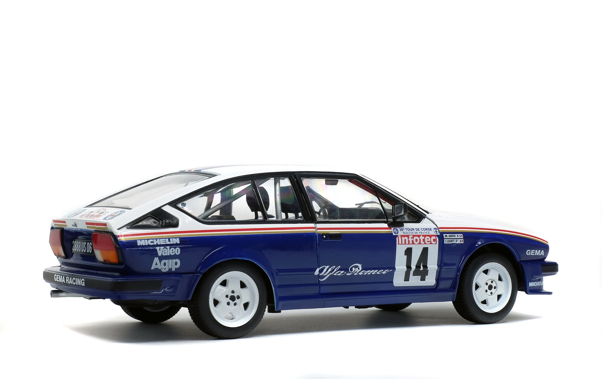Solido 1:18 Alfa Romeo GTV6 – Tour de Corse – 1986 – Loubet / Andrié #14